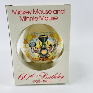 VTG Disney Mickey Minnie Mouse 60th Birthday 1988 Schmid Collectible Ornament